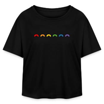 Regenbogen round rainbow - Relaxed Fit Frauen Modal Cotton T-Shirt von Stanley/Stella - Schwarz - Vorne - AI Model Female 172 light (172cm)