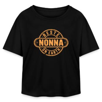 Best Nonna Italian Gift Grandma - Relaxed Fit Women's Modal Cotton T-Shirt by Stanley/Stella - black - Front - AI Model Female 172 light (172cm)