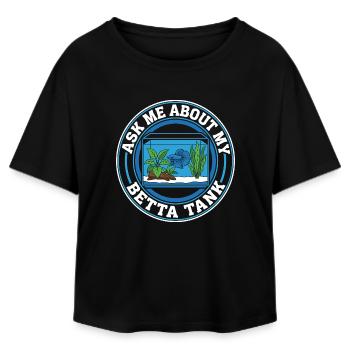 Frag mich nach meinem Betta-Aquarium - Relaxed Fit Frauen Modal Cotton T-Shirt von Stanley/Stella - Schwarz - Vorne - AI Model Female 172 light (172cm)