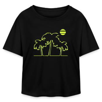 Île de la plage Palm Trees - T-shirt femme coupe décontractée en coton modal Stanley/Stella - noir - Devant - AI Model Female 172 light (172cm)