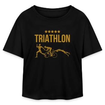 Triathlon - T-shirt femme coupe décontractée en coton modal Stanley/Stella - noir - Devant - AI Model Female 172 light (172cm)