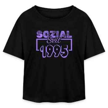 Sozialarbeiter 1995 - Relaxed Fit Frauen Modal Cotton T-Shirt von Stanley/Stella - Schwarz - Vorne - AI Model Female 172 light (172cm)