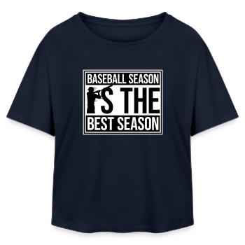 Baseball Season Is The Best Season Fan Spiel Sport - Relaxed Fit Frauen Modal Cotton T-Shirt von Stanley/Stella - Navy - Vorne - AI Model Female 172 light (172cm)