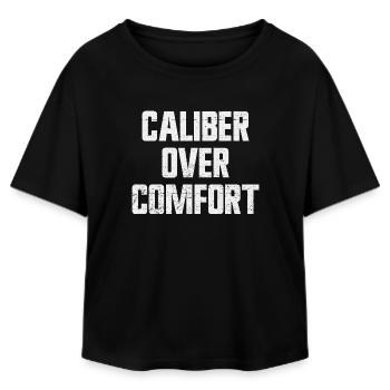 Caliber Ahead of Comfort – Concealed Carry in Accordance with 2nd V - Relaxed Fit Women's Modal Cotton T-Shirt by Stanley/Stella - black - Front - AI Model Female 172 light (172cm)