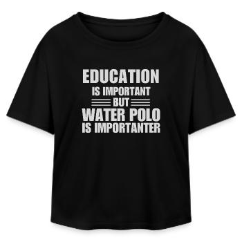 Wasserball ist wichtiger – ein lustiger Sportspruch - Relaxed Fit Frauen Modal Cotton T-Shirt von Stanley/Stella - Schwarz - Vorne - AI Model Female 172 light (172cm)
