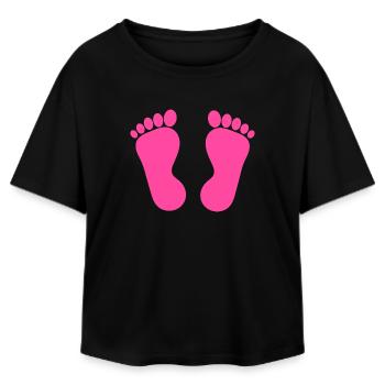 Foot pink feet pink pedicure podiatry - Relaxed Fit Women's Modal Cotton T-Shirt by Stanley/Stella - black - Front - AI Model Female 172 light (172cm)
