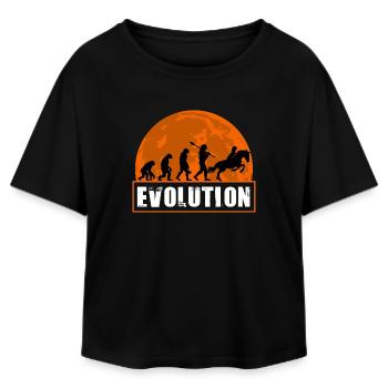Horse Racing Evolution Equestrian Jockey Sunset - Relaxed Fit Women's Modal Cotton T-Shirt by Stanley/Stella - black - Front - AI Model Female 172 light (172cm)