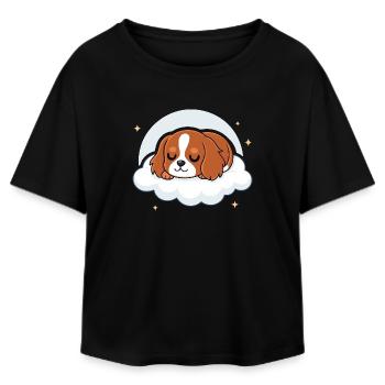 Puppy Sleeper Rider on Cloud - Relaxed Fit Women's Modal Cotton T-Shirt by Stanley/Stella - black - Front - AI Model Female 172 light (172cm)