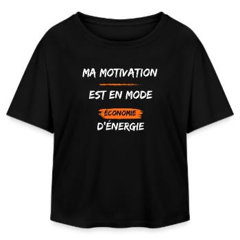 Motivation en mode économie d'énergie - T-shirt femme coupe décontractée en coton modal Stanley/Stella - noir - Devant - AI Model Female 172 light (172cm)