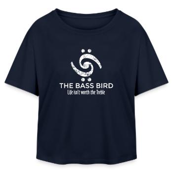 THE BASS BIRD - Life isn't worth the Treble - Relaxed Fit Frauen Modal Cotton T-Shirt von Stanley/Stella - Navy - Vorne - AI Model Female 172 light (172cm)