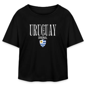 Ursprünglich aus Uruguay, geboren in Uruguay - Relaxed Fit Frauen Modal Cotton T-Shirt von Stanley/Stella - Schwarz - Vorne - AI Model Female 172 light (172cm)