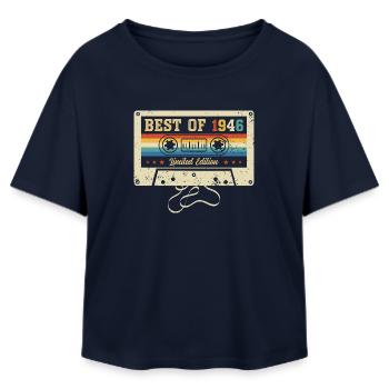 Best Of 1946 80th Birthday - Relaxed Fit Women's Modal Cotton T-Shirt by Stanley/Stella - navy - Front - AI Model Female 172 light (172cm)