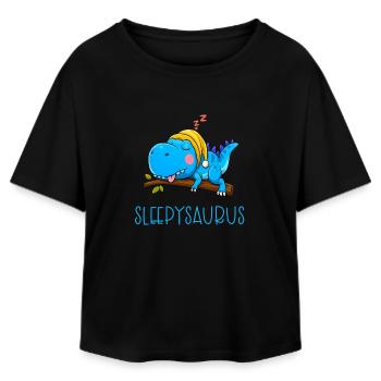 Dino dort fatigué - T-shirt femme coupe décontractée en coton modal Stanley/Stella - noir - Devant - AI Model Female 172 light (172cm)