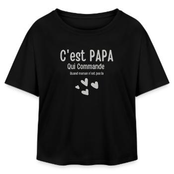 It's Dad who orders when Mom is absent - Relaxed Fit Women's Modal Cotton T-Shirt by Stanley/Stella - black - Front - AI Model Female 172 light (172cm)