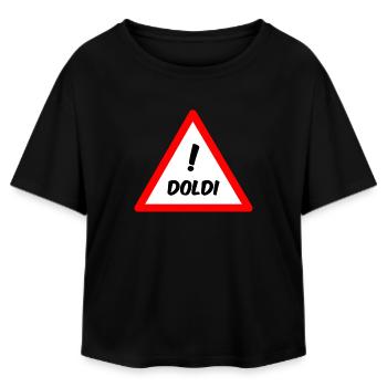 Attention Doldi! - Relaxed Fit Women's Modal Cotton T-Shirt by Stanley/Stella - black - Front - AI Model Female 172 light (172cm)