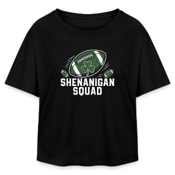 Shamrock Football Shenanigan Squad Vintage Style - Relaxed Fit Frauen Modal Cotton T-Shirt von Stanley/Stella - Schwarz - Vorne - AI Model Female 172 light (172cm)