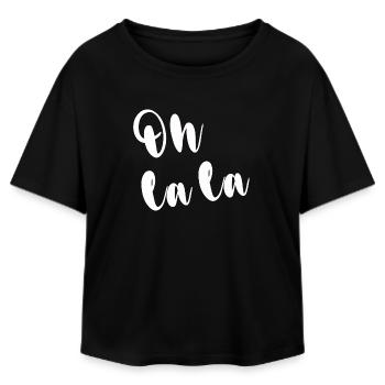 OH LA LA - Relaxed Fit Frauen Modal Cotton T-Shirt von Stanley/Stella - Schwarz - Vorne - AI Model Female 172 light (172cm)