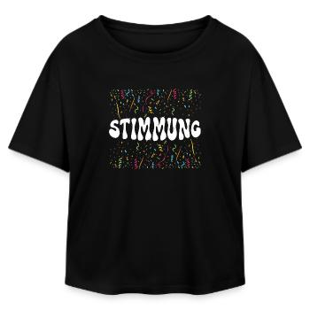 MOOD – Confetti Carnival Carnival Shirt - Relaxed Fit Women's Modal Cotton T-Shirt by Stanley/Stella - black - Front - AI Model Female 172 light (172cm)