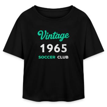 Vintage 1965 – Soccer Club Retro Birth Year - Relaxed Fit Women's Modal Cotton T-Shirt by Stanley/Stella - black - Front - AI Model Female 172 light (172cm)
