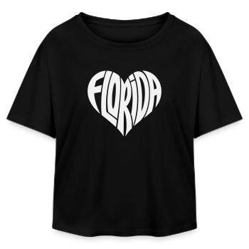 Florida Heart Typo - Relaxed Fit Women's Modal Cotton T-Shirt by Stanley/Stella - black - Front - AI Model Female 172 light (172cm)