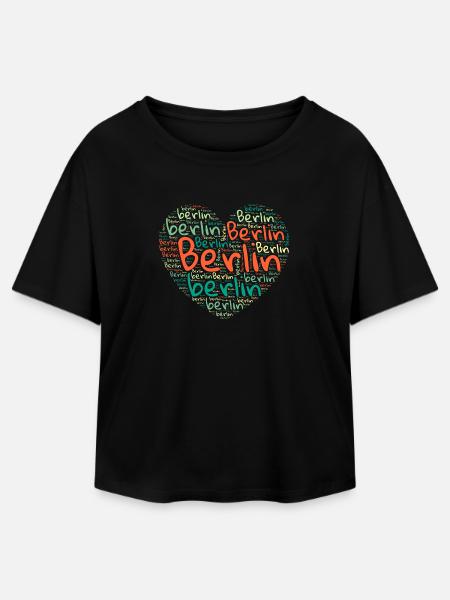 Berlin Herz - Relaxed Fit Frauen Modal Cotton T-Shirt von Stanley/Stella - Schwarz