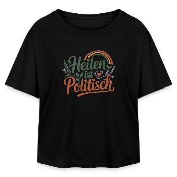 La guérison est un soin de soi politiquement féministe - T-shirt femme coupe décontractée en coton modal Stanley/Stella - noir - Devant - AI Model Female 172 light (172cm)