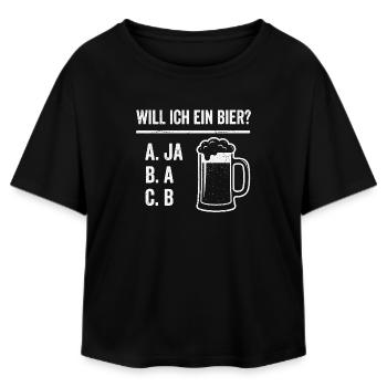 Une chemise en train de dire la bière pour hommes avec de l’humour - T-shirt femme coupe décontractée en coton modal Stanley/Stella - noir - Devant - AI Model Female 172 light (172cm)