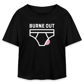 Burne out – Humor, Büro, Stress - Relaxed Fit Frauen Modal Cotton T-Shirt von Stanley/Stella - Schwarz - Vorne - AI Model Female 172 light (172cm)
