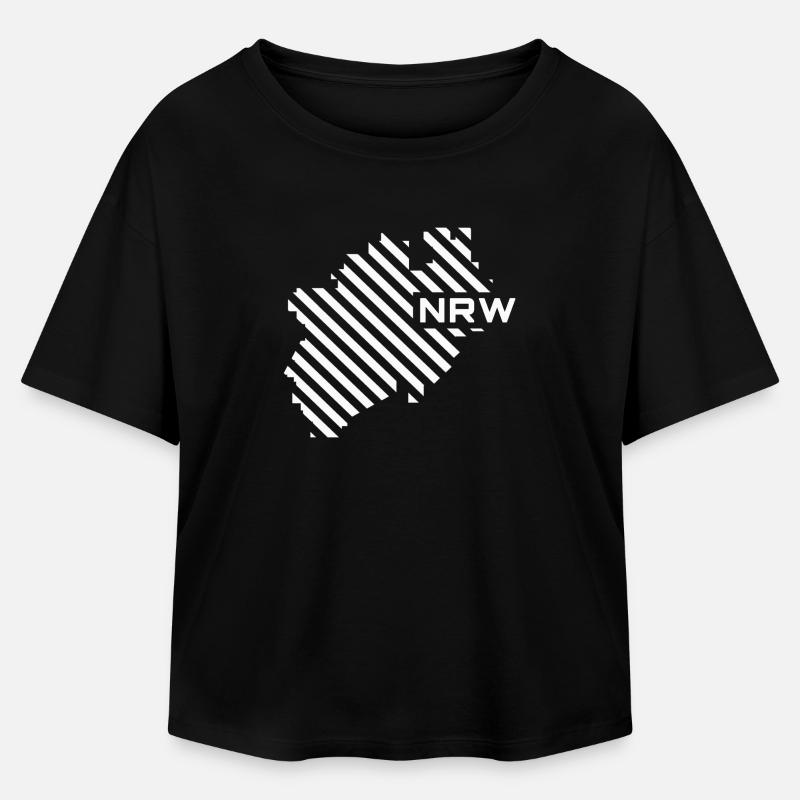 NRW Map - Relaxed Fit Women's Modal Cotton T-Shirt by Stanley/Stella - black