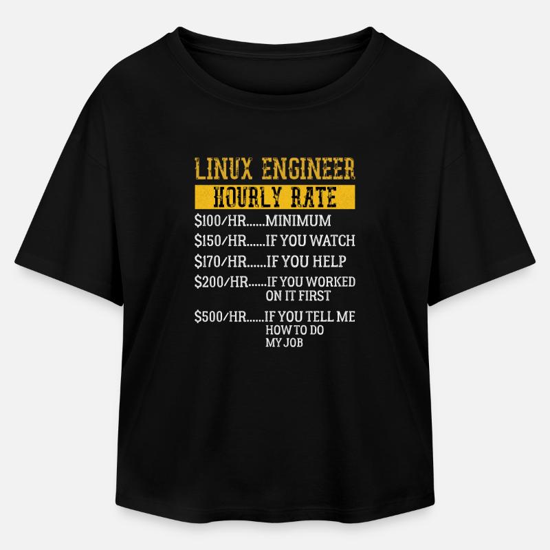 Linux Engineer Hourly Rate Mechanic Labor rate - Relaxed Fit Women's Modal Cotton T-Shirt by Stanley/Stella - black