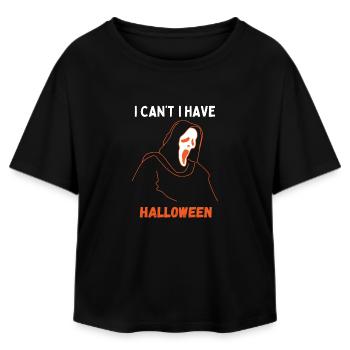 I Can't I Have Halloween - Relaxed Fit Women's Modal Cotton T-Shirt by Stanley/Stella - black - Front - AI Model Female 172 light (172cm)