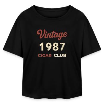 Vintage 1987 Cigar Club Retro Birth Year Gift - Relaxed Fit Women's Modal Cotton T-Shirt by Stanley/Stella - black - Front - AI Model Female 172 light (172cm)