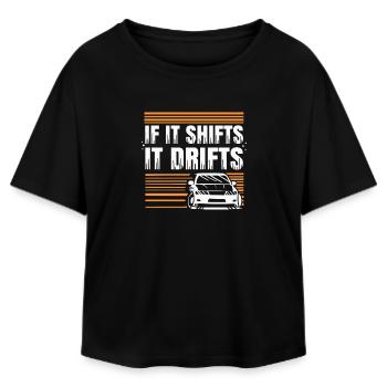 Si ça bouge, ça dérape, devis de dérapage de voiture, devis de conception - T-shirt femme coupe décontractée en coton modal Stanley/Stella - noir - Devant - AI Model Female 172 light (172cm)