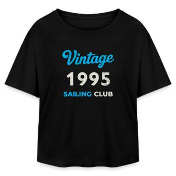 Vintage 1995 – Sailing Club Retro Geburtsjahr - Relaxed Fit Frauen Modal Cotton T-Shirt von Stanley/Stella - Schwarz - Vorne - AI Model Female 172 light (172cm)