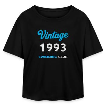 Vintage 1993 – Swimming Club Retro Geburtsjahr - Relaxed Fit Frauen Modal Cotton T-Shirt von Stanley/Stella - Schwarz - Vorne - AI Model Female 172 light (172cm)