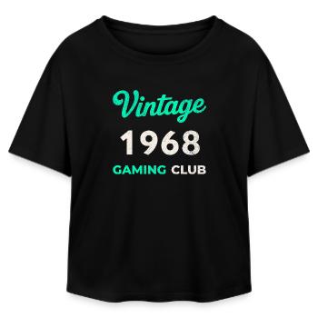 Vintage 1968 – Gaming Club Retro Birth Year - Relaxed Fit Women's Modal Cotton T-Shirt by Stanley/Stella - black - Front - AI Model Female 172 light (172cm)