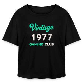 Vintage 1977 – Gaming Club Retro Geburtsjahr - Relaxed Fit Frauen Modal Cotton T-Shirt von Stanley/Stella - Schwarz - Vorne - AI Model Female 172 light (172cm)