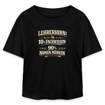 Lehrerhirn - Lustiges Lehrer Geschenk Vintage - Relaxed Fit Frauen Modal Cotton T-Shirt von Stanley/Stella - Schwarz - Vorne - AI Model Female 172 light (172cm)