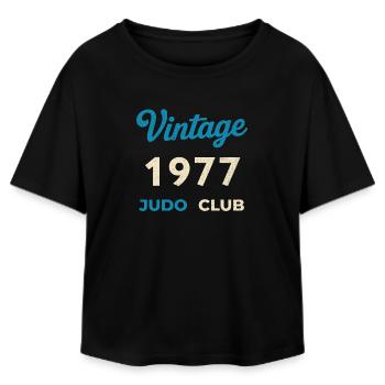 Vintage 1977 Judo Club Retro Birth Year Gift - Relaxed Fit Women's Modal Cotton T-Shirt by Stanley/Stella - black - Front - AI Model Female 172 light (172cm)
