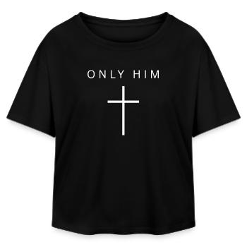 ONLY HIM - Relaxed Fit Women's Modal Cotton T-Shirt by Stanley/Stella - black - Front - AI Model Female 172 light (172cm)