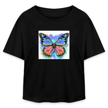 papillon - T-shirt femme coupe décontractée en coton modal Stanley/Stella - noir - Devant - AI Model Female 172 light (172cm)