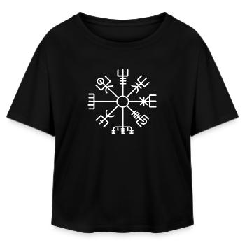 Eight-Arm Rune Compass Sigil - Relaxed Fit Women's Modal Cotton T-Shirt by Stanley/Stella - black - Front - AI Model Female 172 light (172cm)