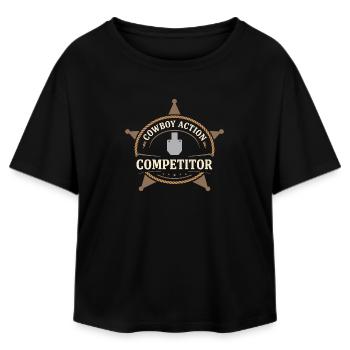Cowboy action shooter. Cowboy action shooter - Relaxed Fit Women's Modal Cotton T-Shirt by Stanley/Stella - black - Front - AI Model Female 172 light (172cm)