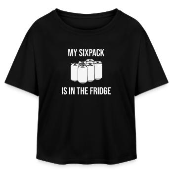 My six-pack? It's in the fridge! - Relaxed Fit Women's Modal Cotton T-Shirt by Stanley/Stella - black - Front - AI Model Female 172 light (172cm)