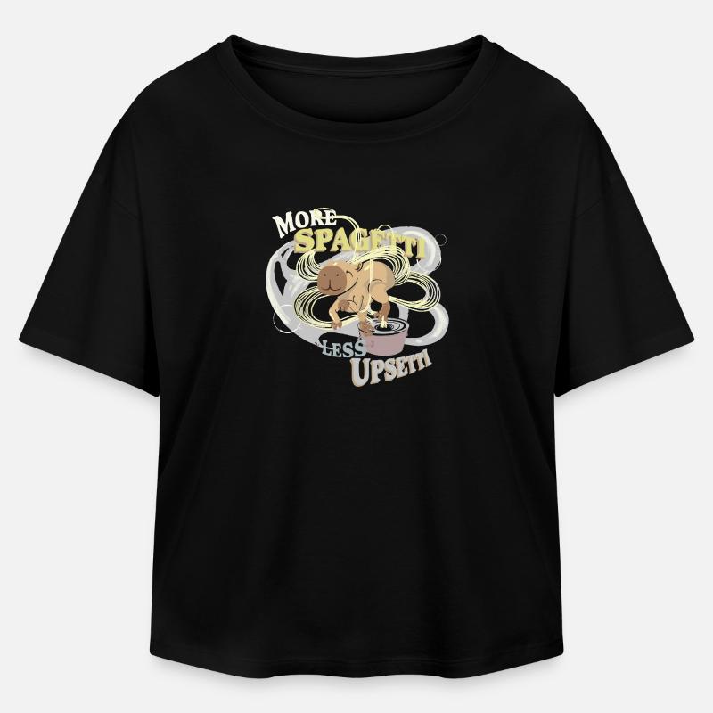 Cap(p)y spaghetti senza upsetti - T-shirt donna in cotone biologico e modal di Stanley/Stella - nero