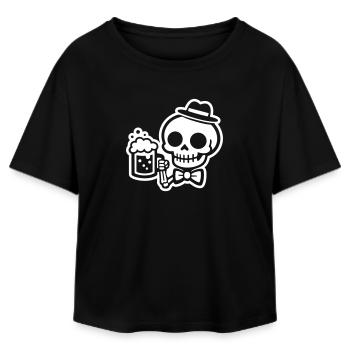 Skeleton Beer - Relaxed Fit Women's Modal Cotton T-Shirt by Stanley/Stella - black - Front - AI Model Female 172 light (172cm)