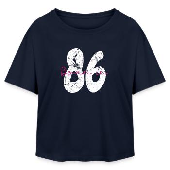 Born in 86 Neon Retro - Relaxed Fit Frauen Modal Cotton T-Shirt von Stanley/Stella - Navy - Vorne - AI Model Female 172 light (172cm)