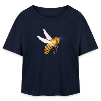 Reine des abeilles volante dessinée à la main - T-shirt femme coupe décontractée en coton modal Stanley/Stella - marine - Devant - AI Model Female 172 light (172cm)