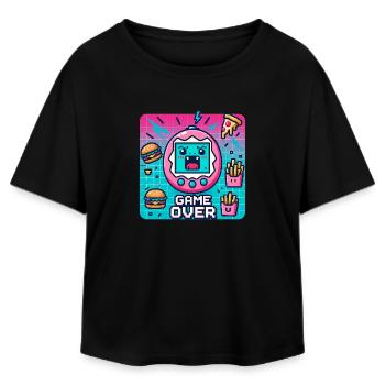 Pixel-Konsole, Retro und Snacks - Relaxed Fit Frauen Modal Cotton T-Shirt von Stanley/Stella - Schwarz - Vorne - AI Model Female 172 light (172cm)