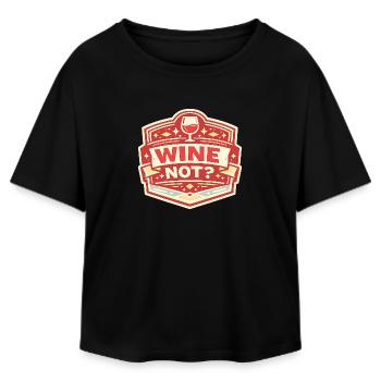 Don't wine? Vintage Badge Design - Relaxed Fit Women's Modal Cotton T-Shirt by Stanley/Stella - black - Front - AI Model Female 172 light (172cm)